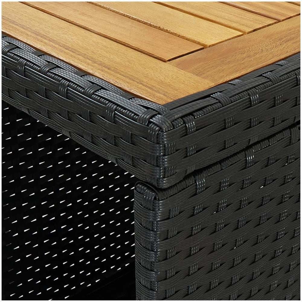 Tavolo Da Bar Con Ripiani Nero 120x60x110 Cm In Polyrattan - Foto 2