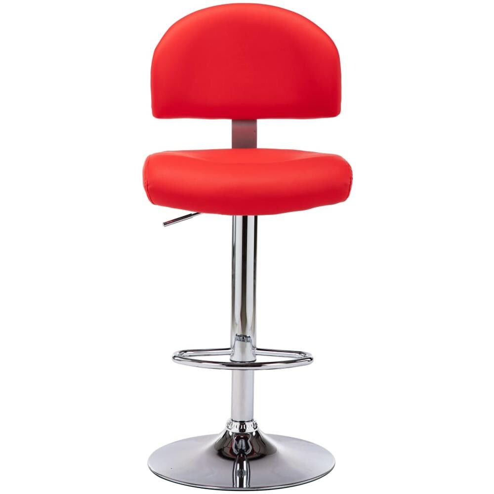 Sgabello Da Bar Rosso In Similpelle - Foto 2