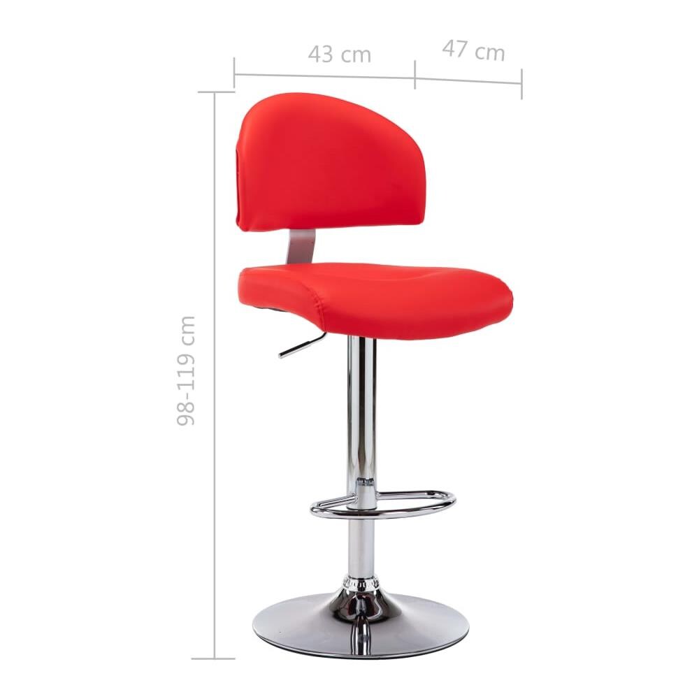 Sgabello Da Bar Rosso In Similpelle - Foto 7