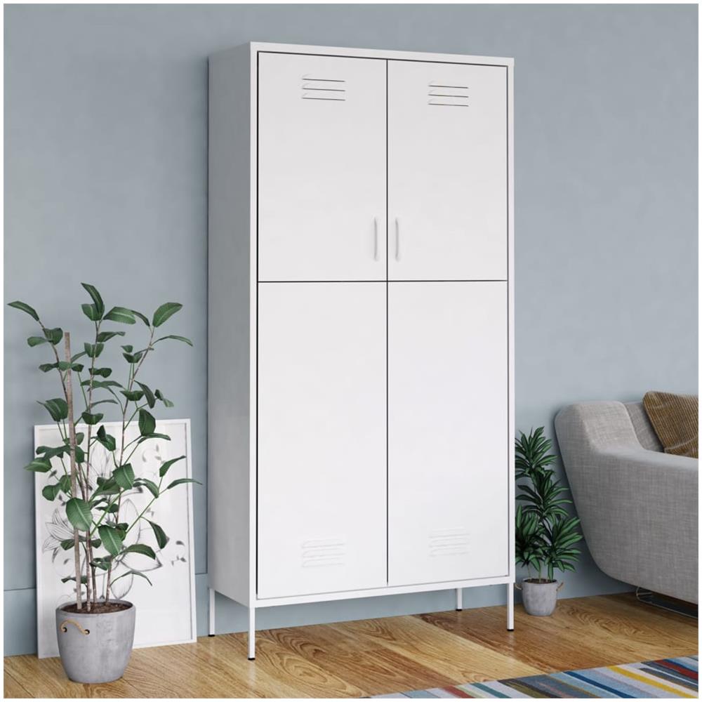 Armadio Bianco 90x50x180 Cm In Acciaio - Foto 1