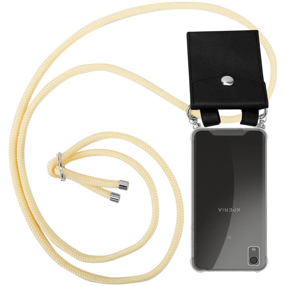 Catena Di Telefoni Cellulari Compatibile Con In Crema Beige - Coperchio Protettivo In Silicone Con Anelli D'argento, Cinturino In Corda E Custodia Staccabile - Foto 1