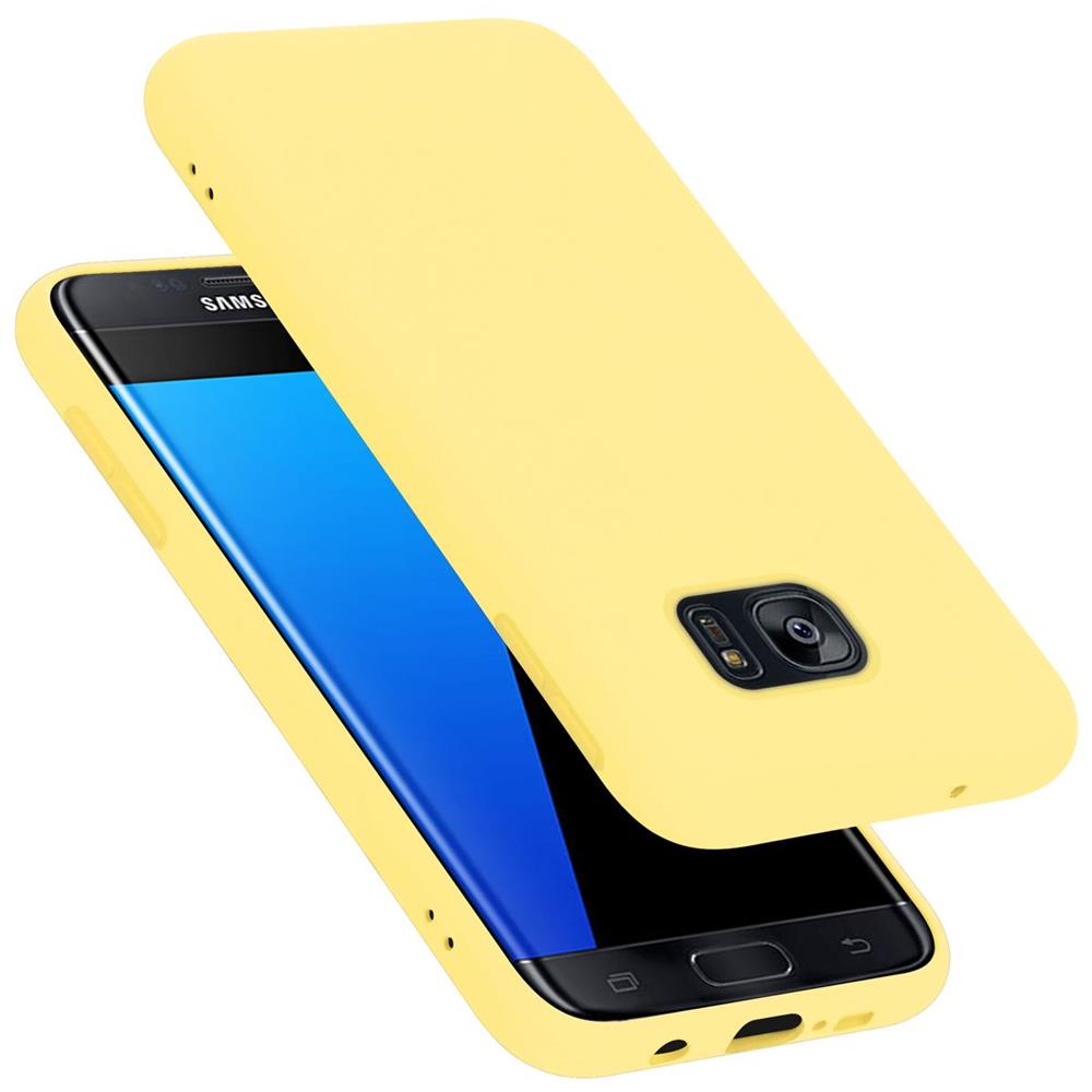 Custodia Compatibile Con Samsung Galaxy S7 Edge In Liquid Giallo - Coperchio Protettivo In Silicone Tpu Flessibile - Foto 1