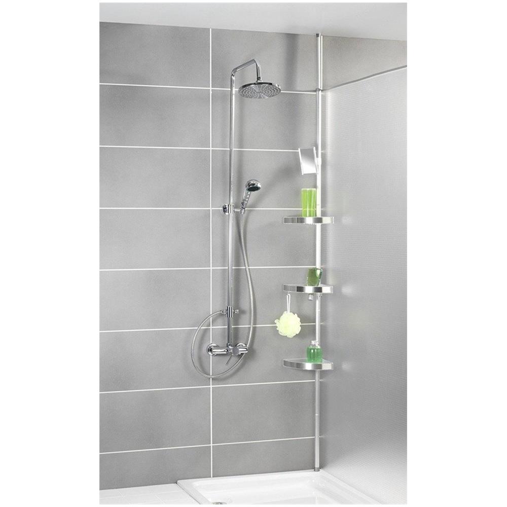 Mensola Per Bagno Ad Angolo - Premium Edge Matt Mensola Doccia, 3 Livelli, Specchio, Telescopico, - Foto 2