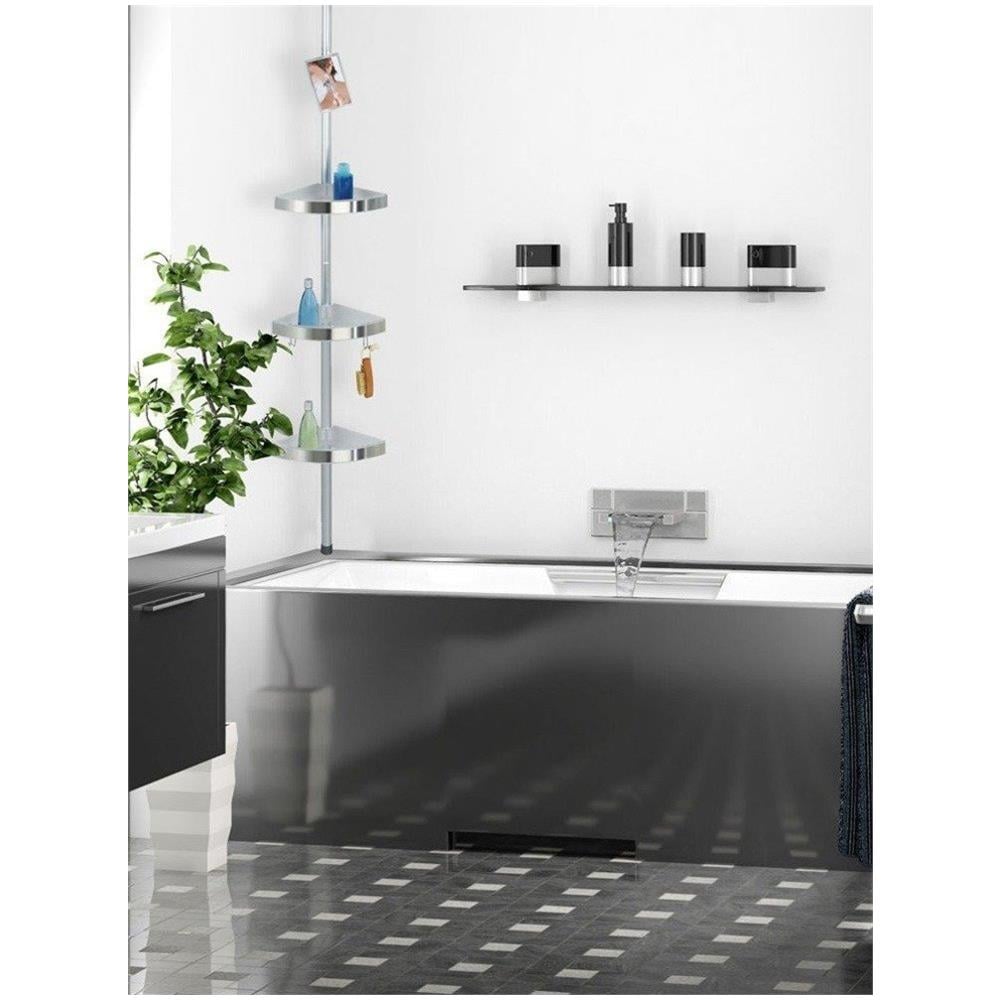Mensola Per Bagno Ad Angolo - Premium Edge Matt Mensola Doccia, 3 Livelli, Specchio, Telescopico, - Foto 7