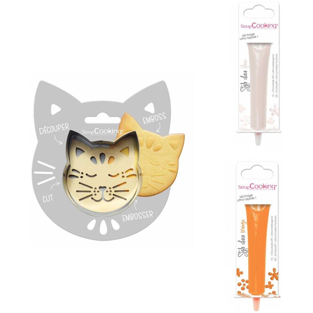 Kit Biscotti Di Soccorso Per Gatti + 2 Penne Di Cioccolato Bianco E Arancione - Foto 1
