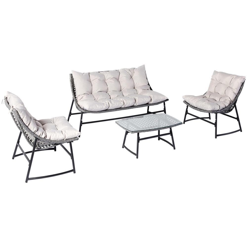 Guahana Salotto Da Giardino Basso In Resina Grigia - Foto 1