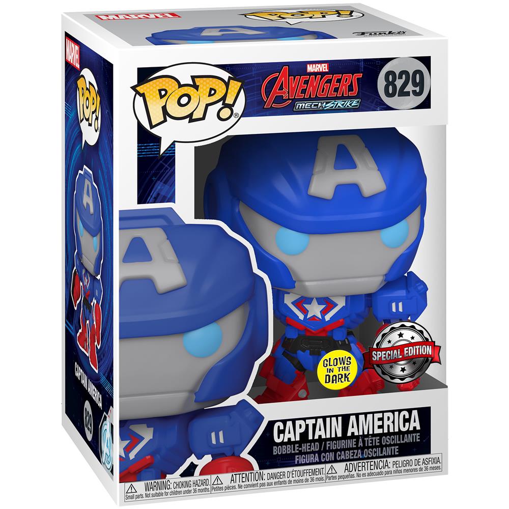 Pop! Marvel Mech - Captain America (glow-in-the-dark) - Exclu Smartoys - Foto 1
