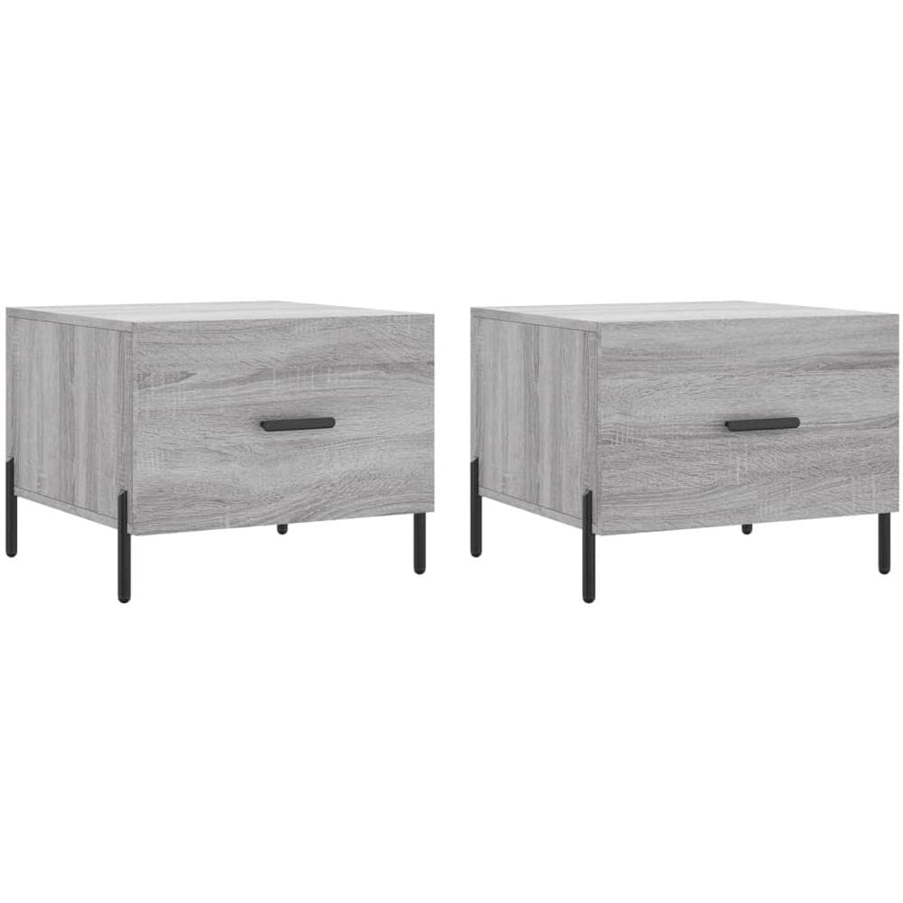 Tavolini Salotto 2pz Grigio Sonoma 50x50x40cm Legno Multistrato - Foto 2