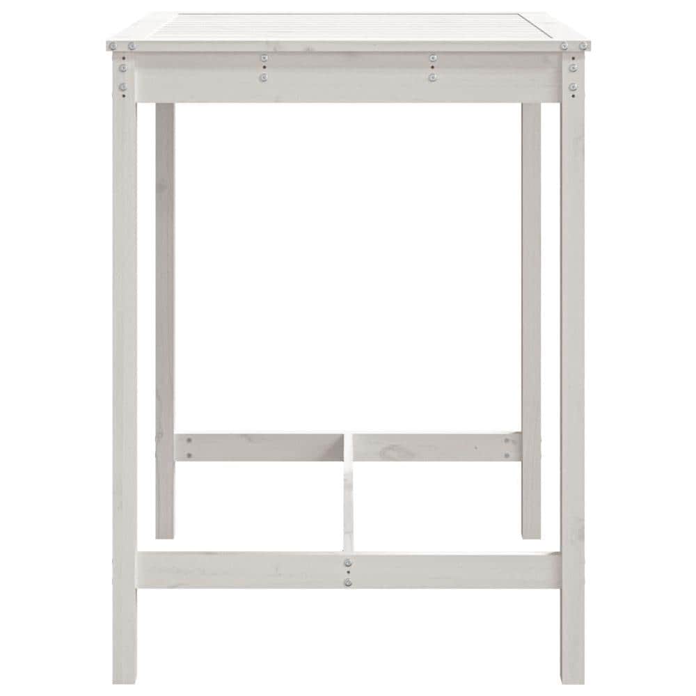Tavolo Da Giardino Bianco 82,5x82,5x110cm Legno Massello Pino - Foto 6