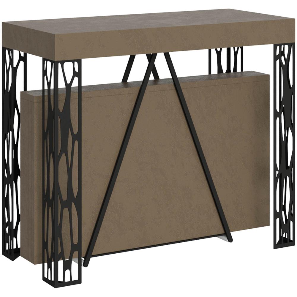 Consolle allungabile 90x40/300 cm Kerpa tortora telaio antracite - Foto 1