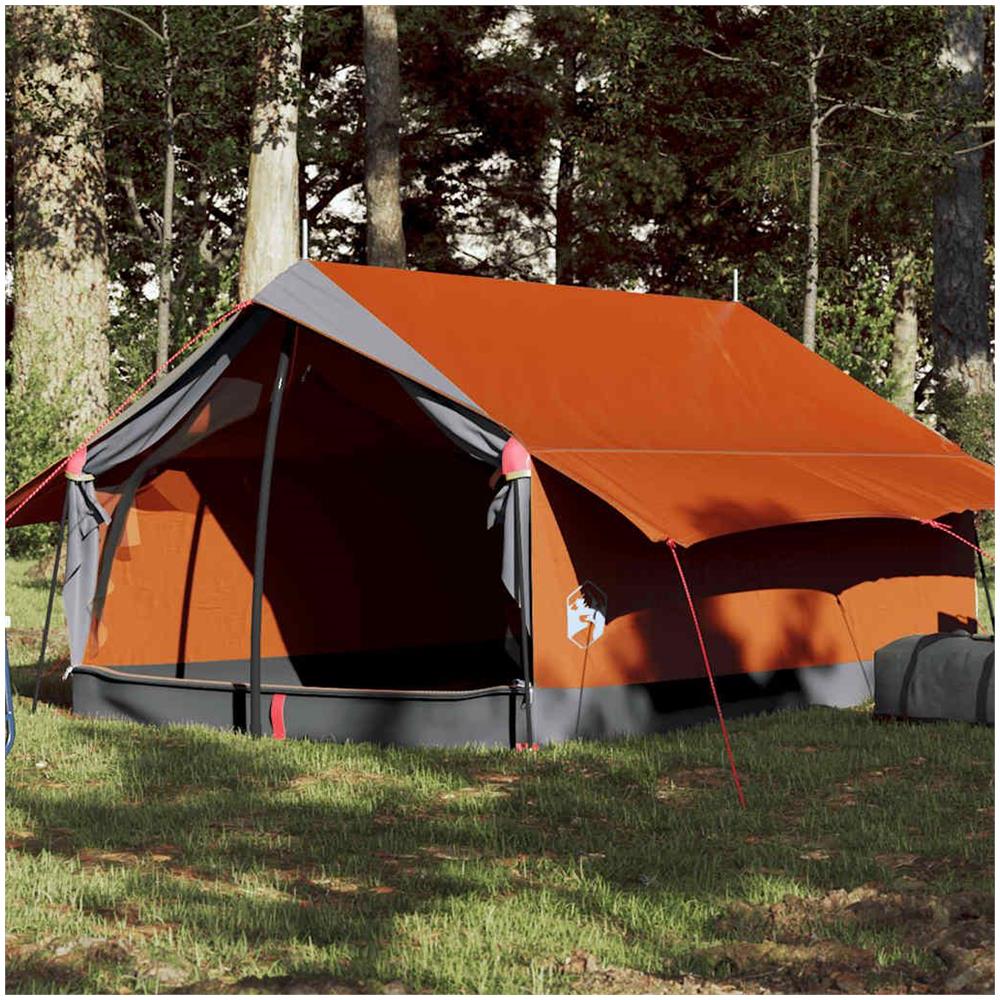 Tenda da Campeggio 2 Persone Grigio e Arancione Impermeabile - Foto 2