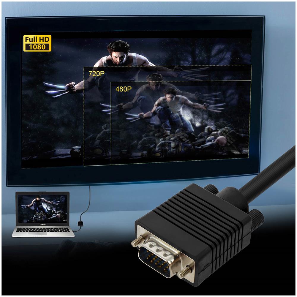 Cavo Monitor Svga Vga Maschio Maschio 15 Poli M / m 20 Mt Blister 20 Metri Prolunga Tv Televisore? Computer - Foto 2