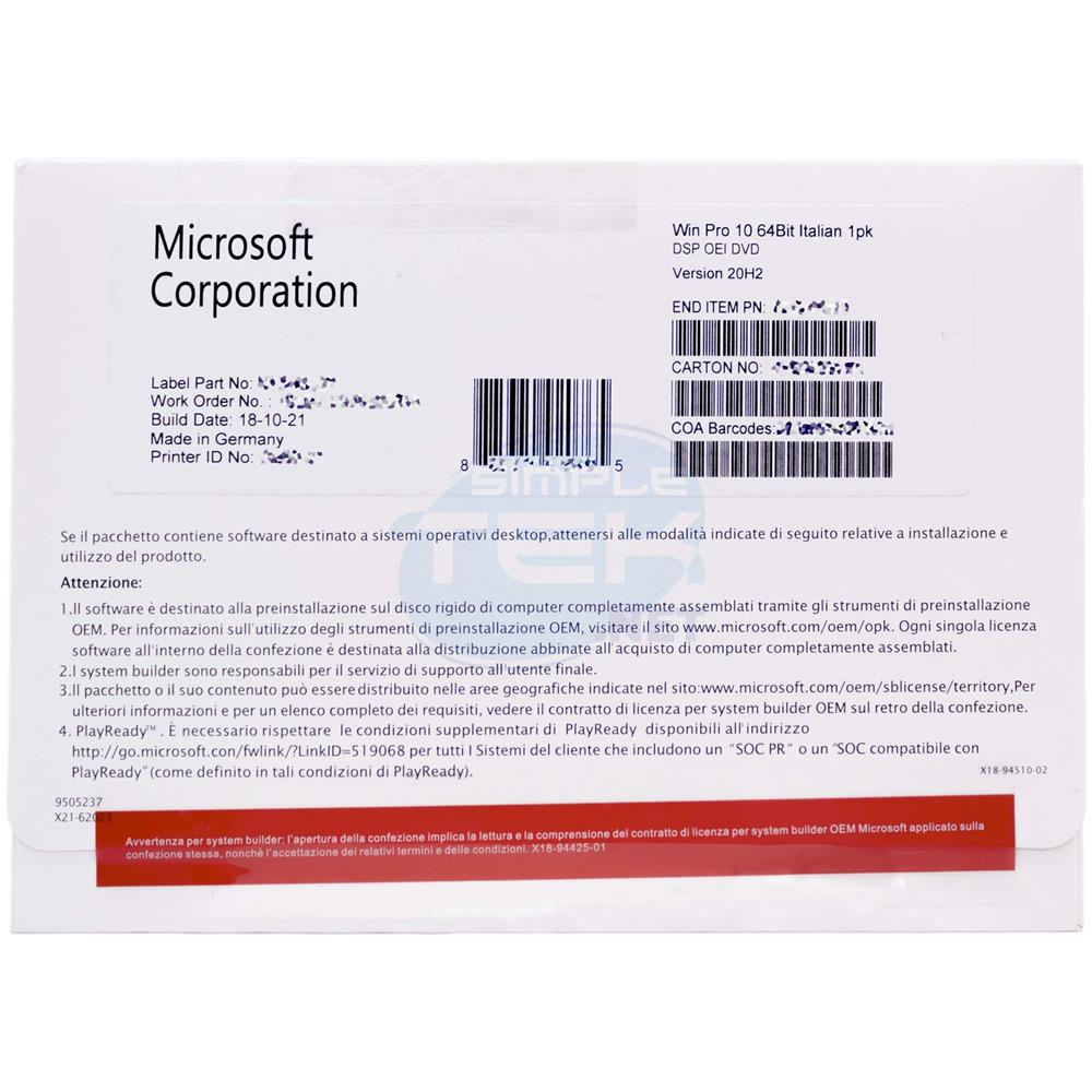 Windows 10 Professional Con Dvd Ita Licenza Originale Fqc-08913 Da Grattare - Foto 3