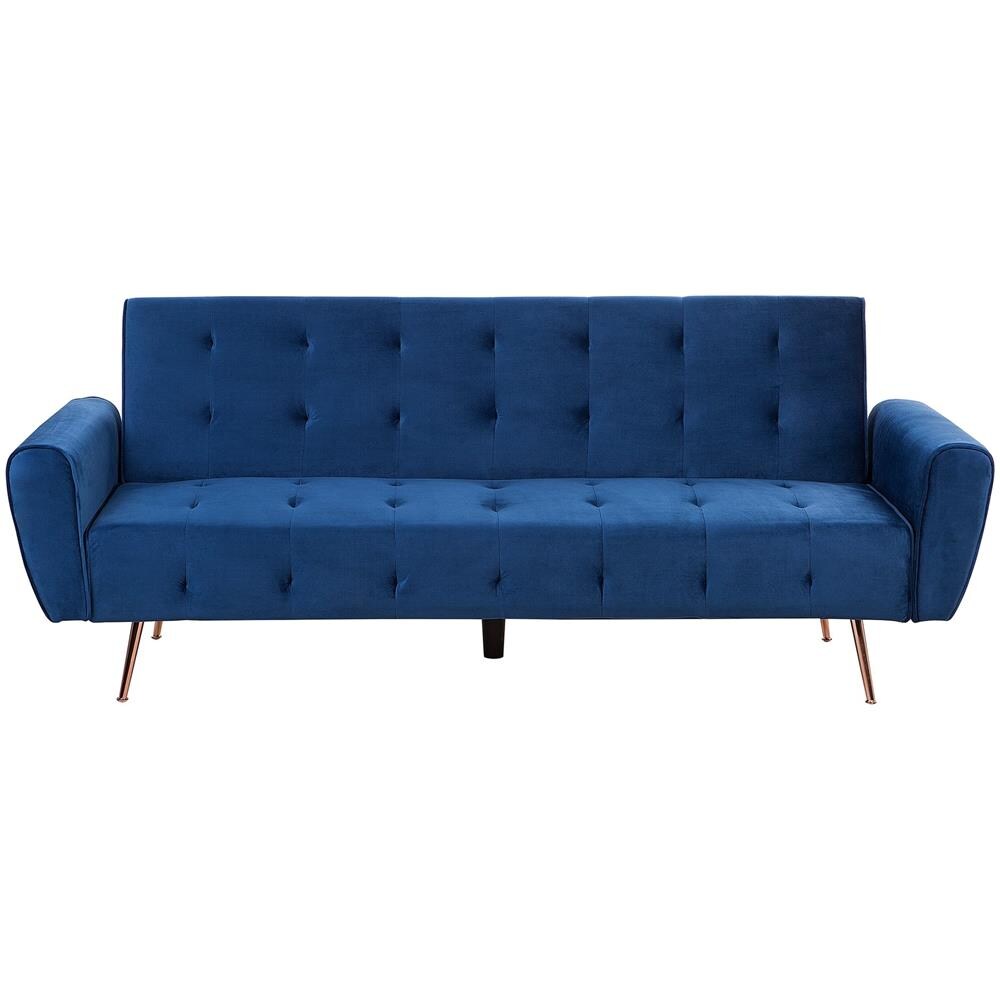 Divano Letto In Velluto Blu Scuro Selnes - Foto 1