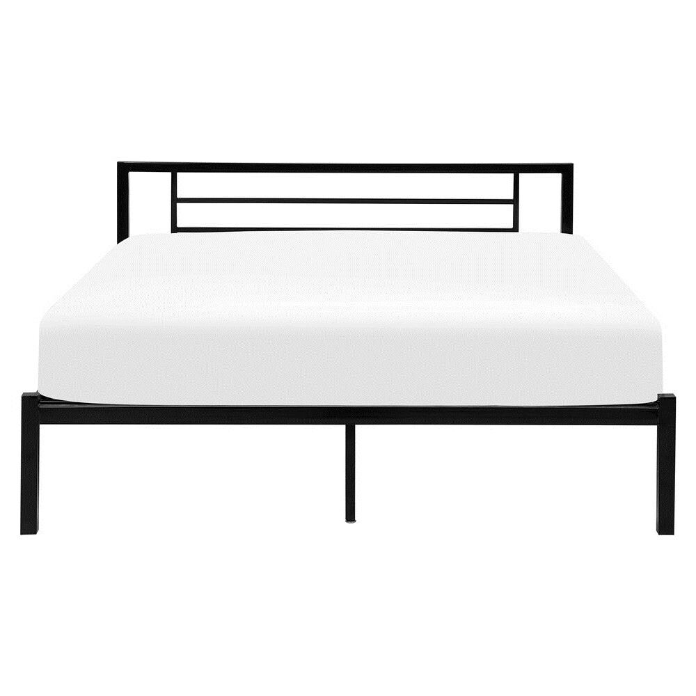 Letto In Metallo Nero Con Rete A Doghe 180 X 200 Cm Cusset - Foto 2