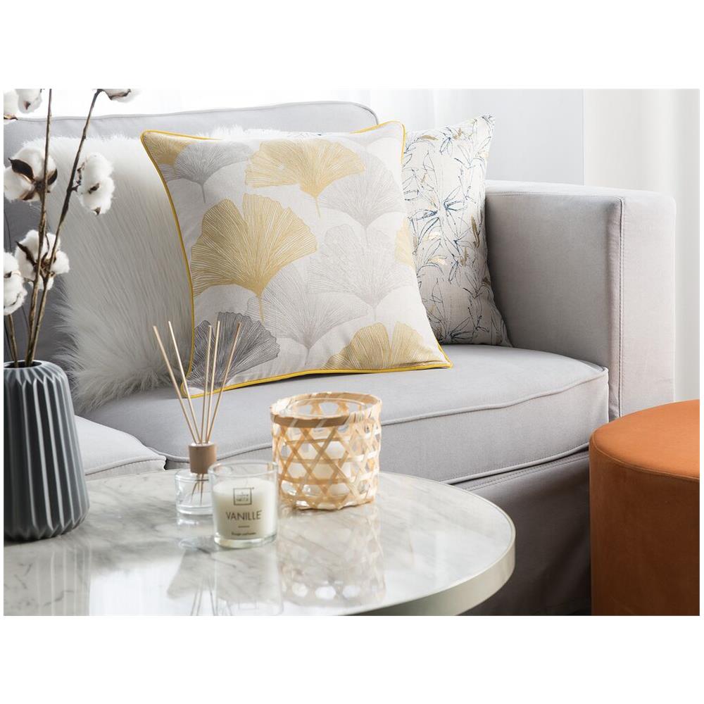 Set Di 2 Cuscini Decorativi Motivo Foglie 45 X 45 Cm Multicolore Candytuft - Foto 2