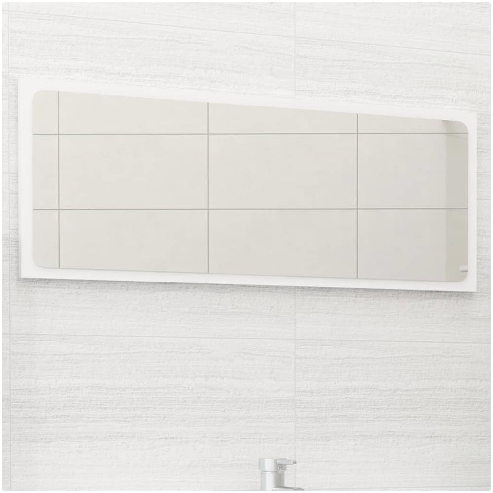 Specchio da Bagno Bianco 90x1,5x37 cm in Legno Multistrato - Foto 1