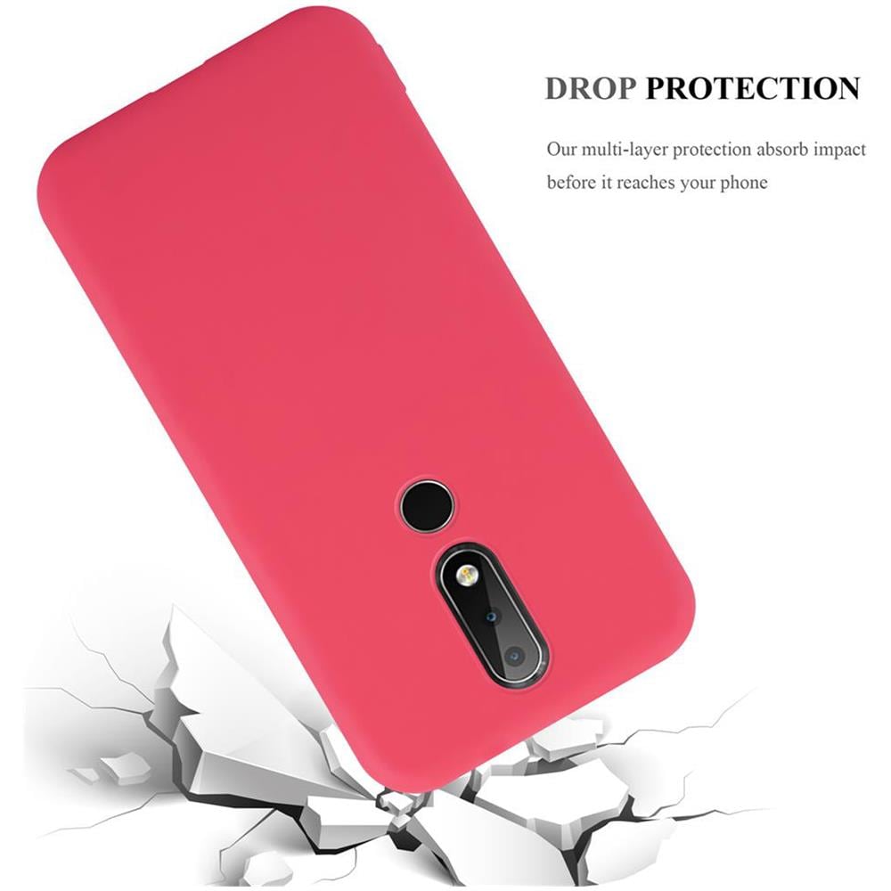 Custodia Compatibile Con Nokia X6 / Nokia 6.1 Plus In Candy Rosso - Coperchio Protettivo In Silicone Tpu Flessibile - Foto 8