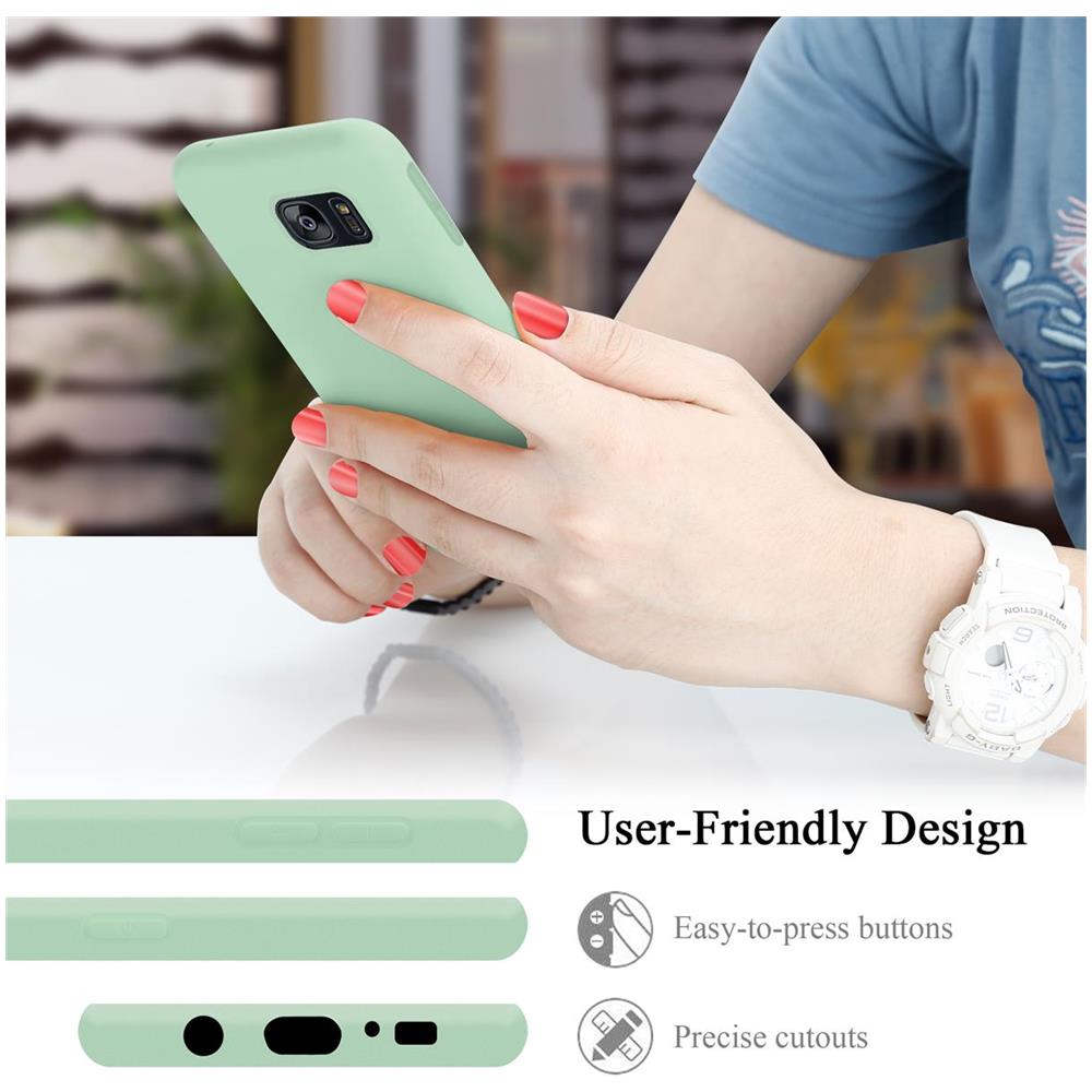 Custodia Compatibile Con Samsung Galaxy S7 Edge In Liquid Verde Chiaro - Coperchio Protettivo In Silicone Tpu Flessibile - Foto 7