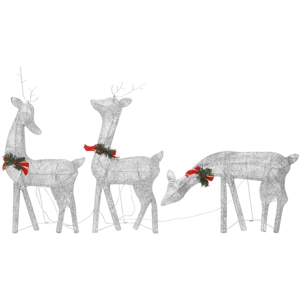Renne Di Natale 6 Pz Argento Bianco Freddo In Rete - Foto 3