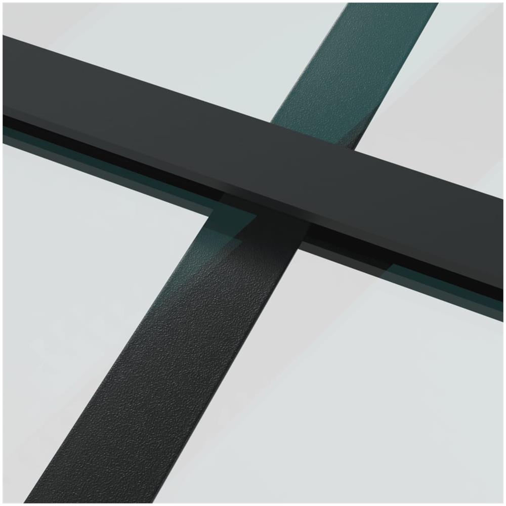 Porta Scorrevole in Vetro ESG e Alluminio 102,5x205 cm Nera - Foto 2