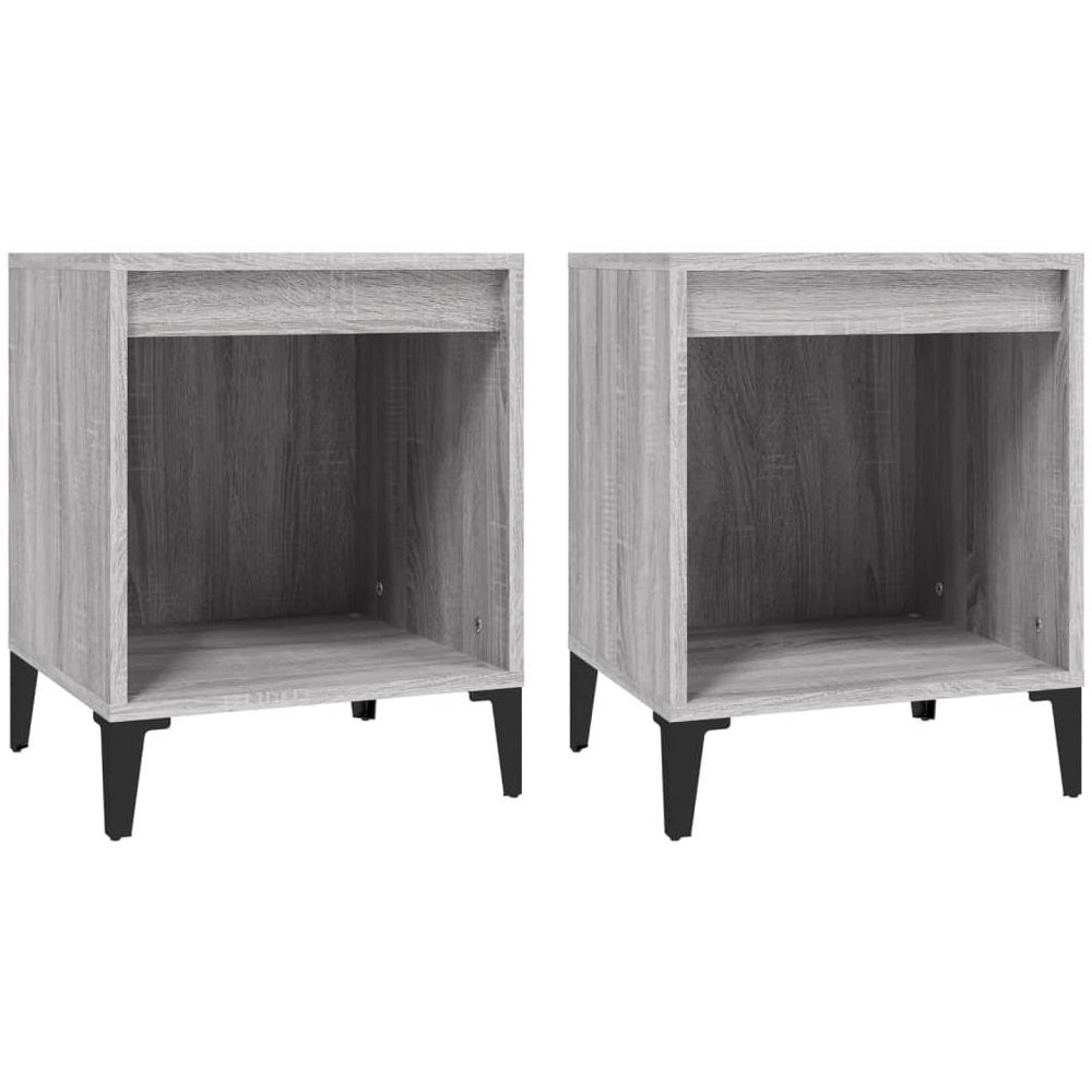 Comodino 2 Pz Grigio Sonoma 40x35x50 Cm - Foto 2