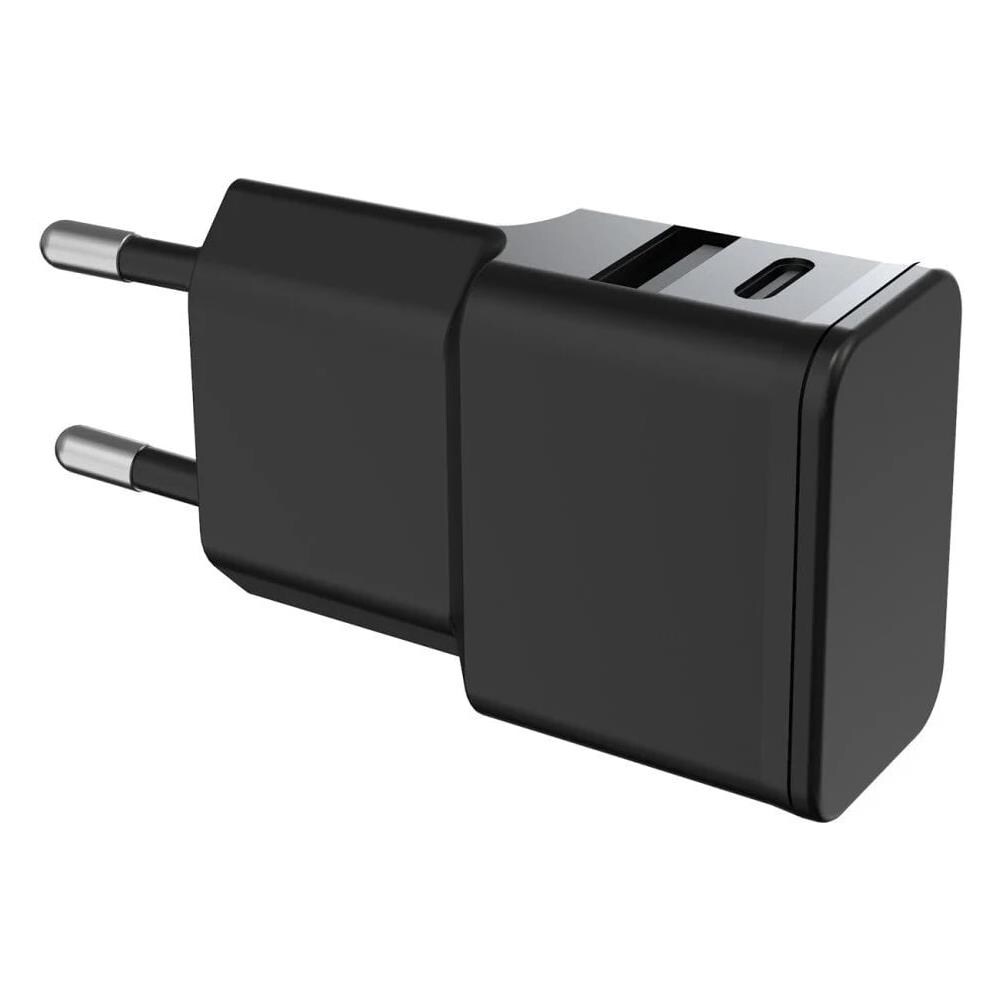 Caricatore Alimentatore Usb-c E Usb-a Da Muro Per Smartphone E Tablet Nero - Foto 2