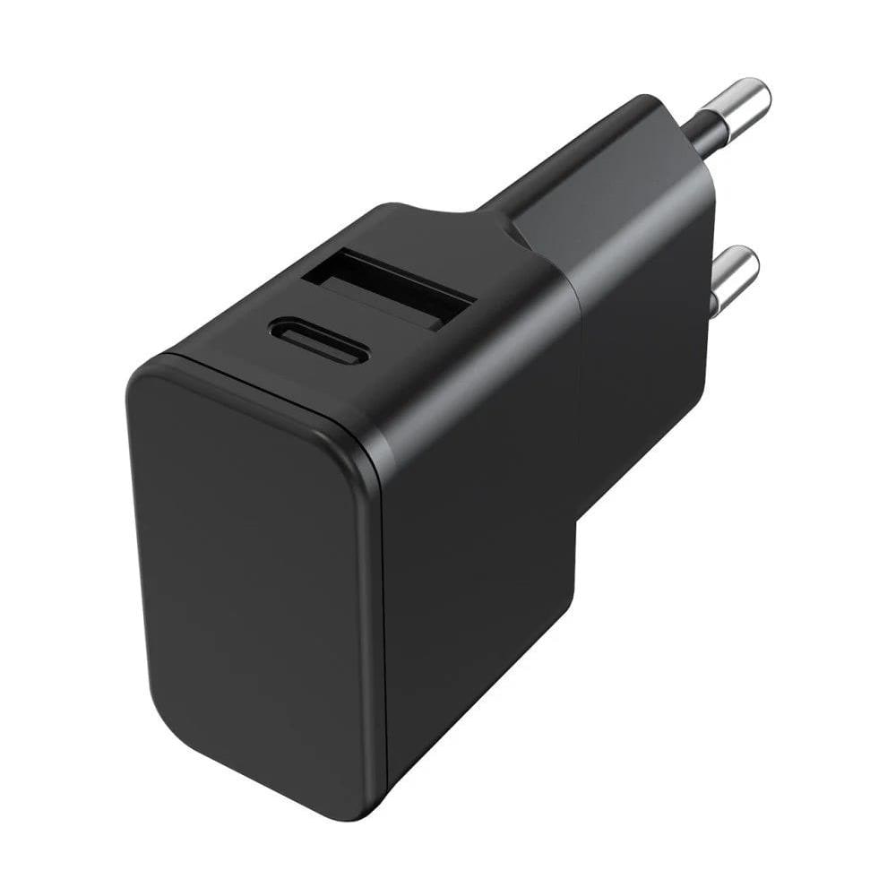 Caricatore Alimentatore Usb-c E Usb-a Da Muro Per Smartphone E Tablet Nero - Foto 1