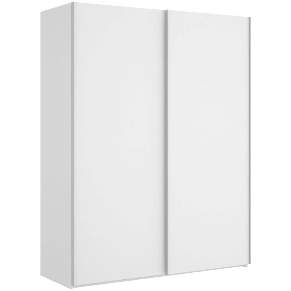 Guardaroba Nuptse, Mobile Appendiabiti Per Camera Da Letto, Armadio A 2 Ante Scorrevoli, 150x65h204 Cm, Bianco - Foto 2