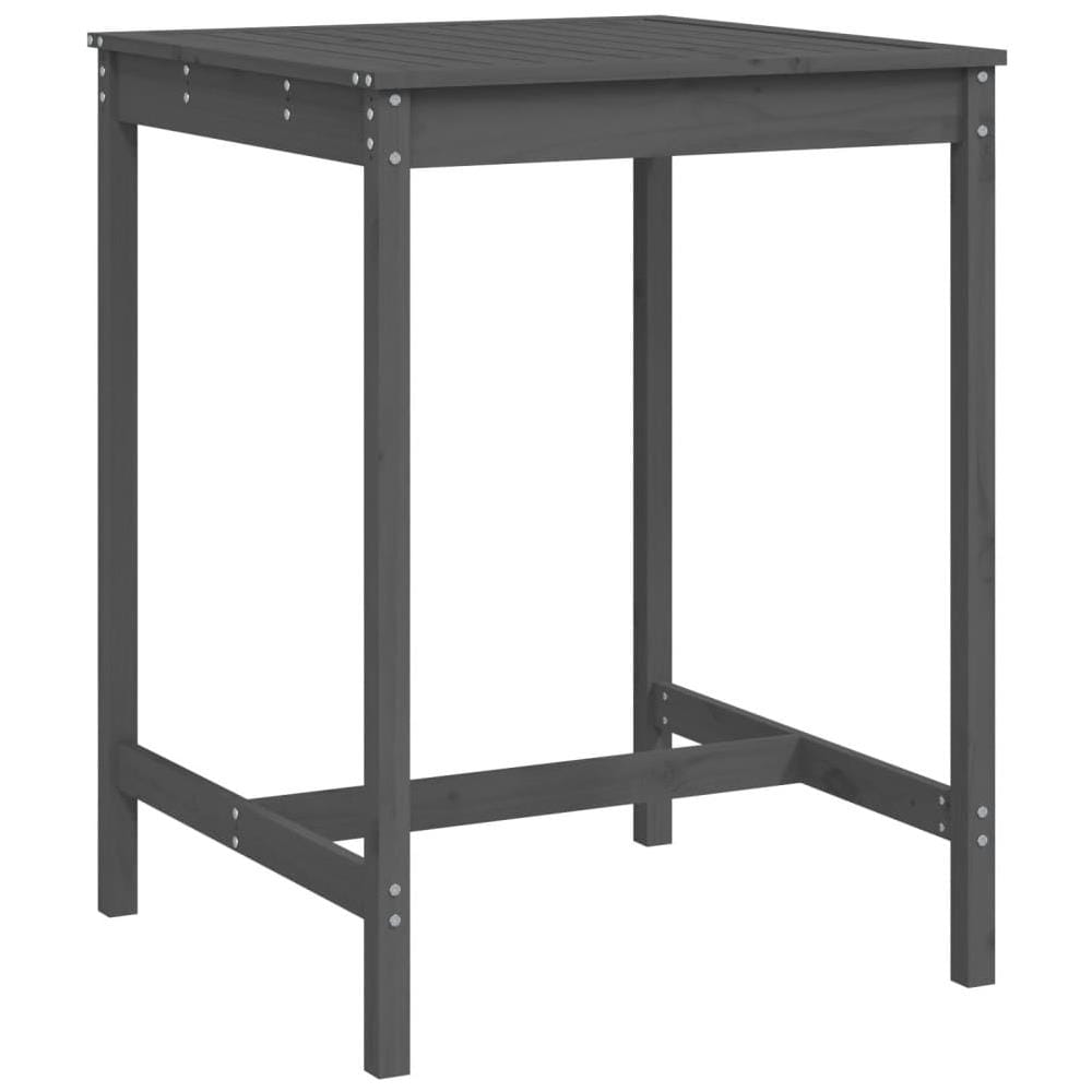 Tavolo Da Giardino Grigio 82,5x82,5x110 Cm Legno Massello Pino - Foto 1