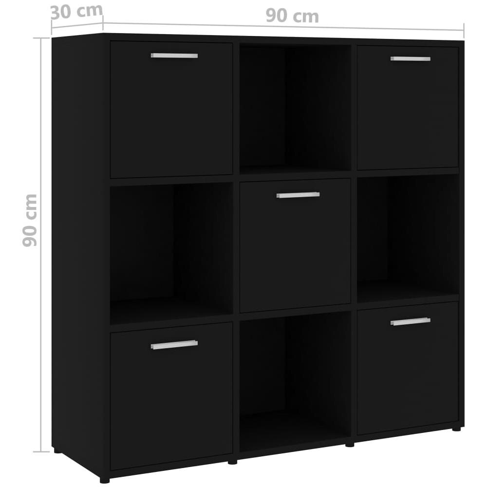 Libreria Nera 90x30x90 cm in Legno Multistrato - Foto 12