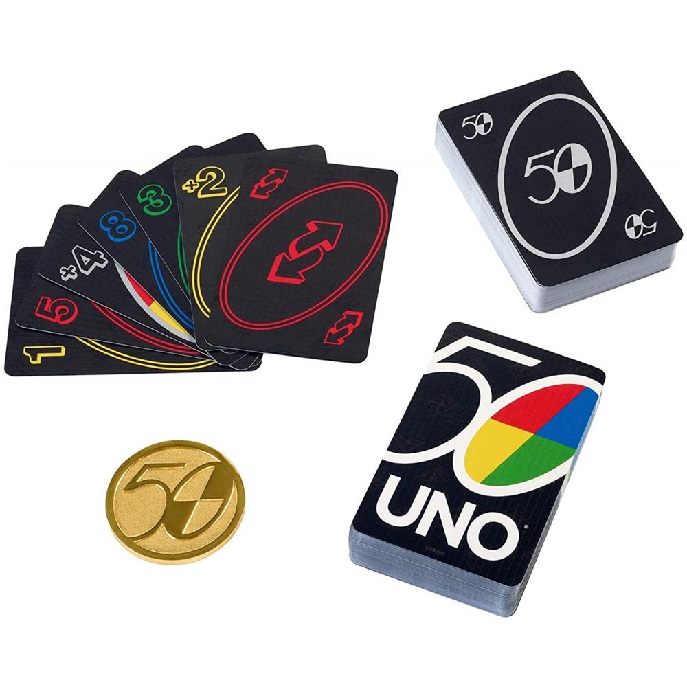 Uno 50eme Premium Card Game - Da 2 A 10 Giocatori - Dai 7 Anni In Su - Foto 2