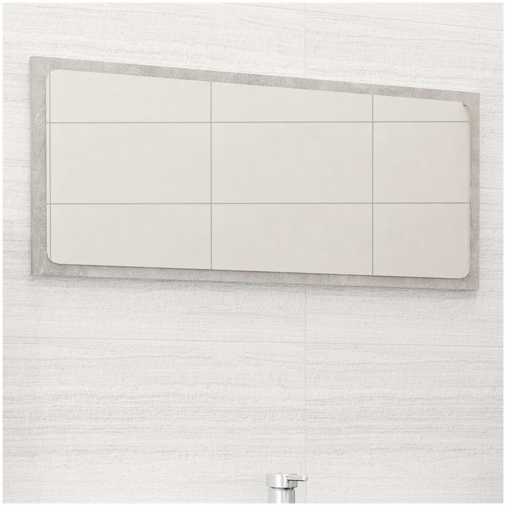 Specchio da Bagno Grigio Cemento 80x1,5x37 cm Legno Multistrato - Foto 1