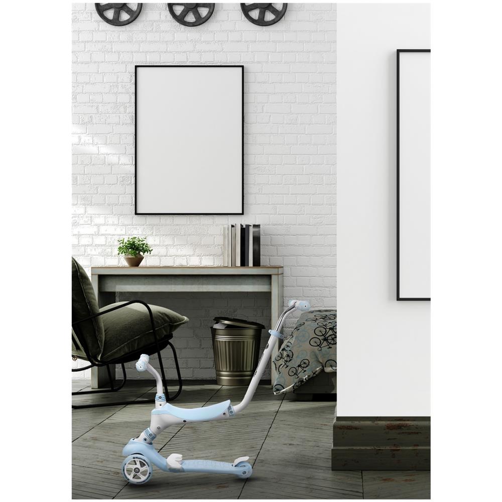 Monopattino Per Bambini, Evolutivo, Modulabile, Da 1 A 5 Anni, 5 In 1, Con Spinta, Poggiapiedi, Sella E Volante Regolabile, Colore: Blu - Foto 7