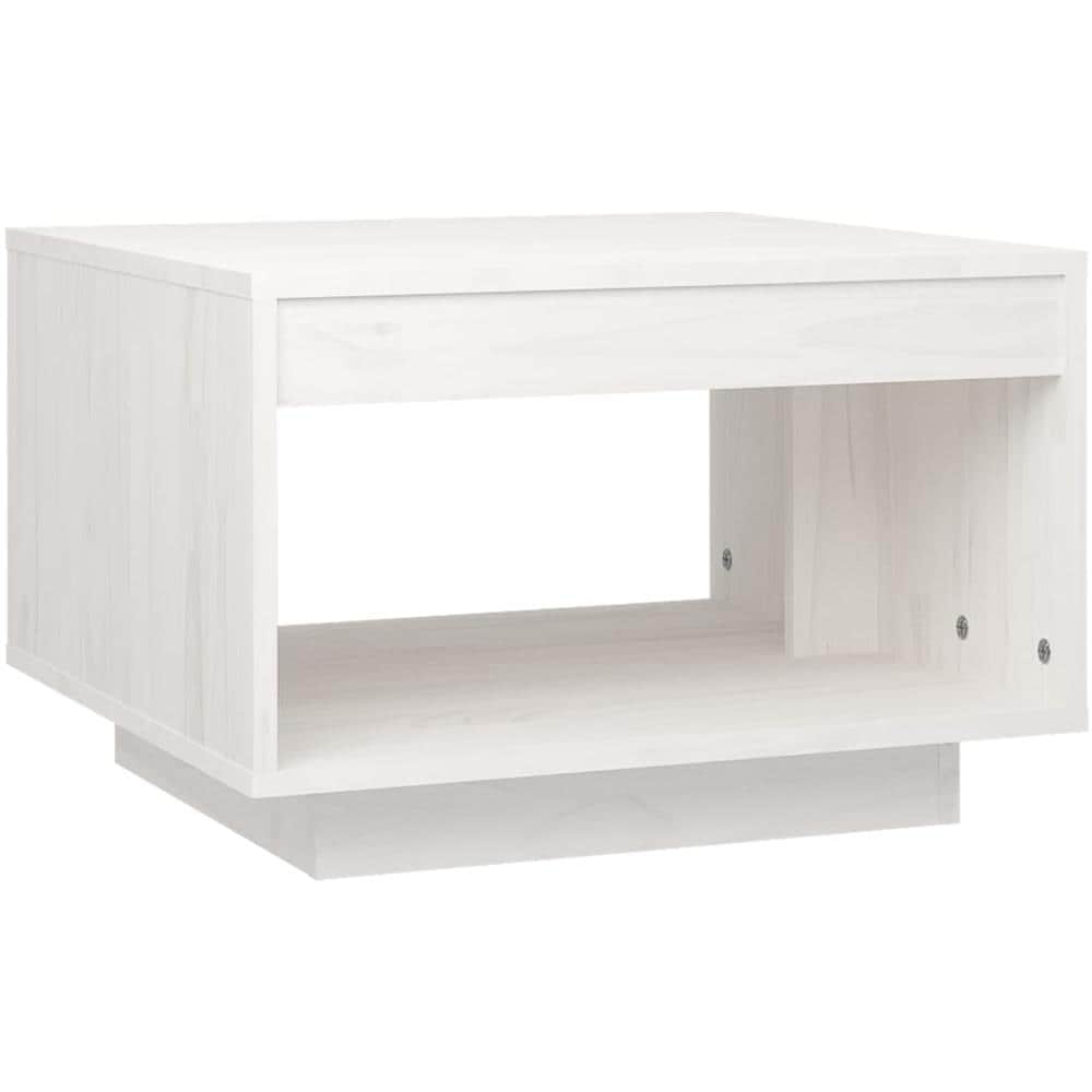 Tavolino Da Salotto Bianco 50x50x33,5 Cm Legno Massello Di Pino - Foto 2