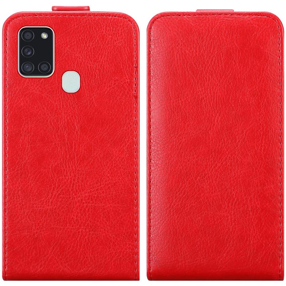 Custodia Compatibile Con Samsung Galaxy A21s In Rosso Mela - Coperchio Protettivo In Design Flip Con Chiusura Magnetica - Foto 8