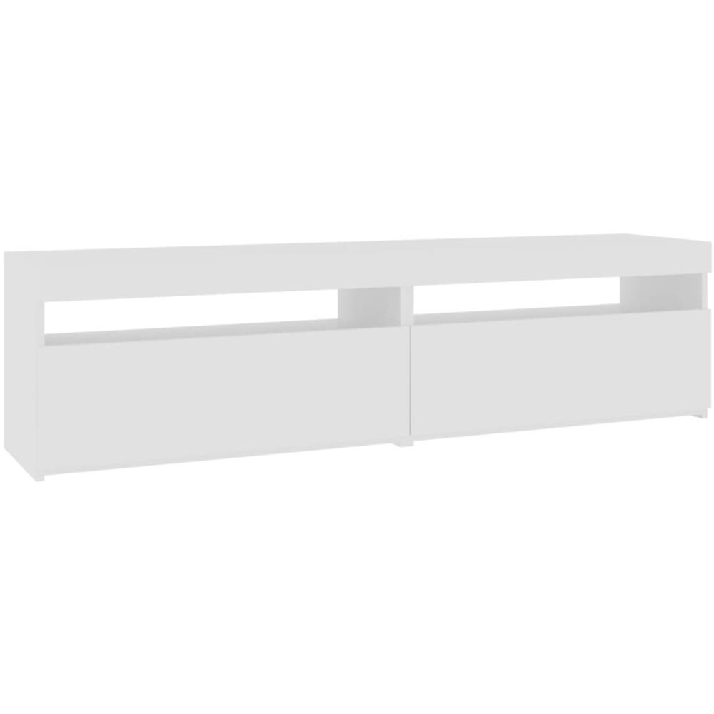Mobili Porta TV con Luci LED 2 pz Bianco Lucido 75x35x40 cm - Foto 2