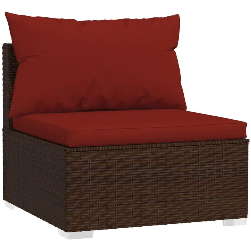 Set Divani Da Giardino 12 Pz Con Cuscini In Polyrattan Marrone - Foto 8
