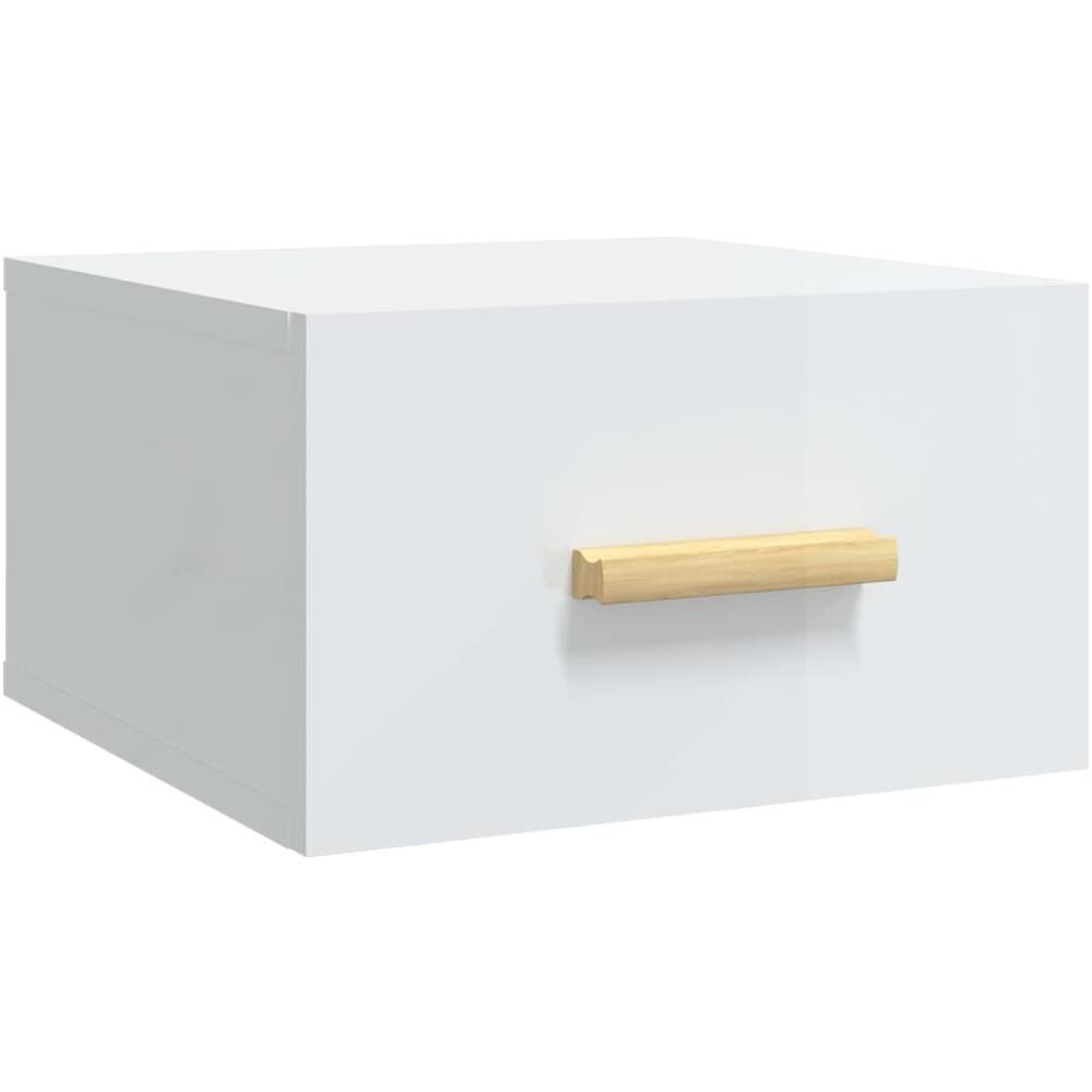 Comodino A Muro Bianco Lucido 35x35x20 Cm - Foto 1
