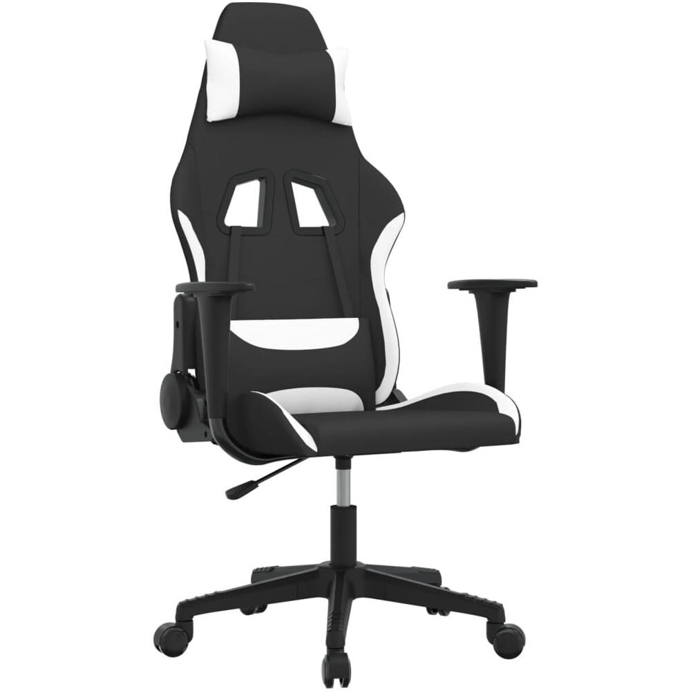 Sedia Da Gaming Nero E Bianco In Tessuto - Foto 1