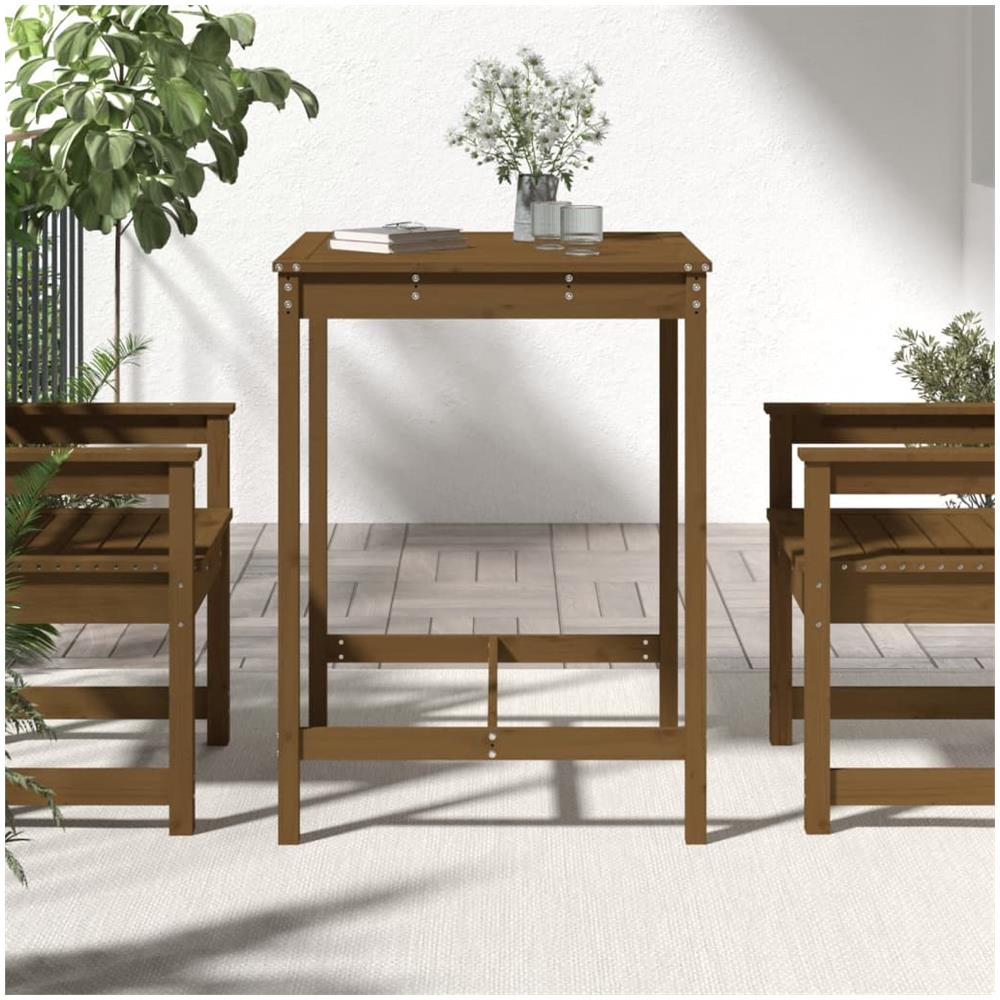 Tavolo Da Giardino Miele 82,5x82,5x110cm Legno Massello Di Pino - Foto 6