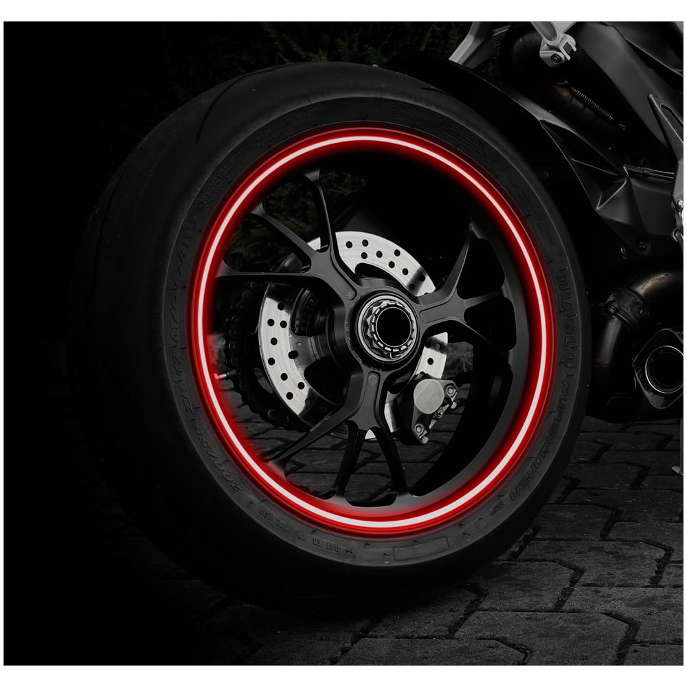 Wheel Stripe Reflective, Profilo Adesivo Per Cerchi Ruota - Rosso - Foto 3