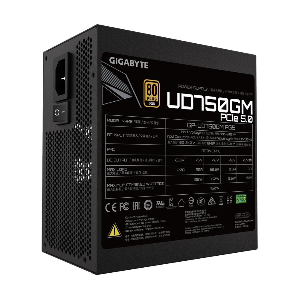 UD750GM PG5 alimentatore per computer 750 W 20+4 pin ATX ATX Nero - Foto 2