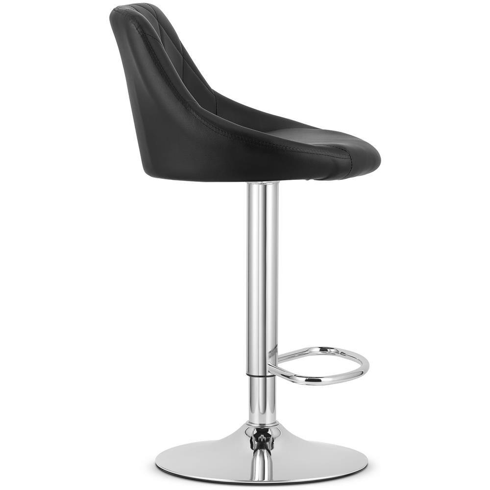 Sgabello girevole DAKA - Ecopelle nera con base cromata - Foto 6