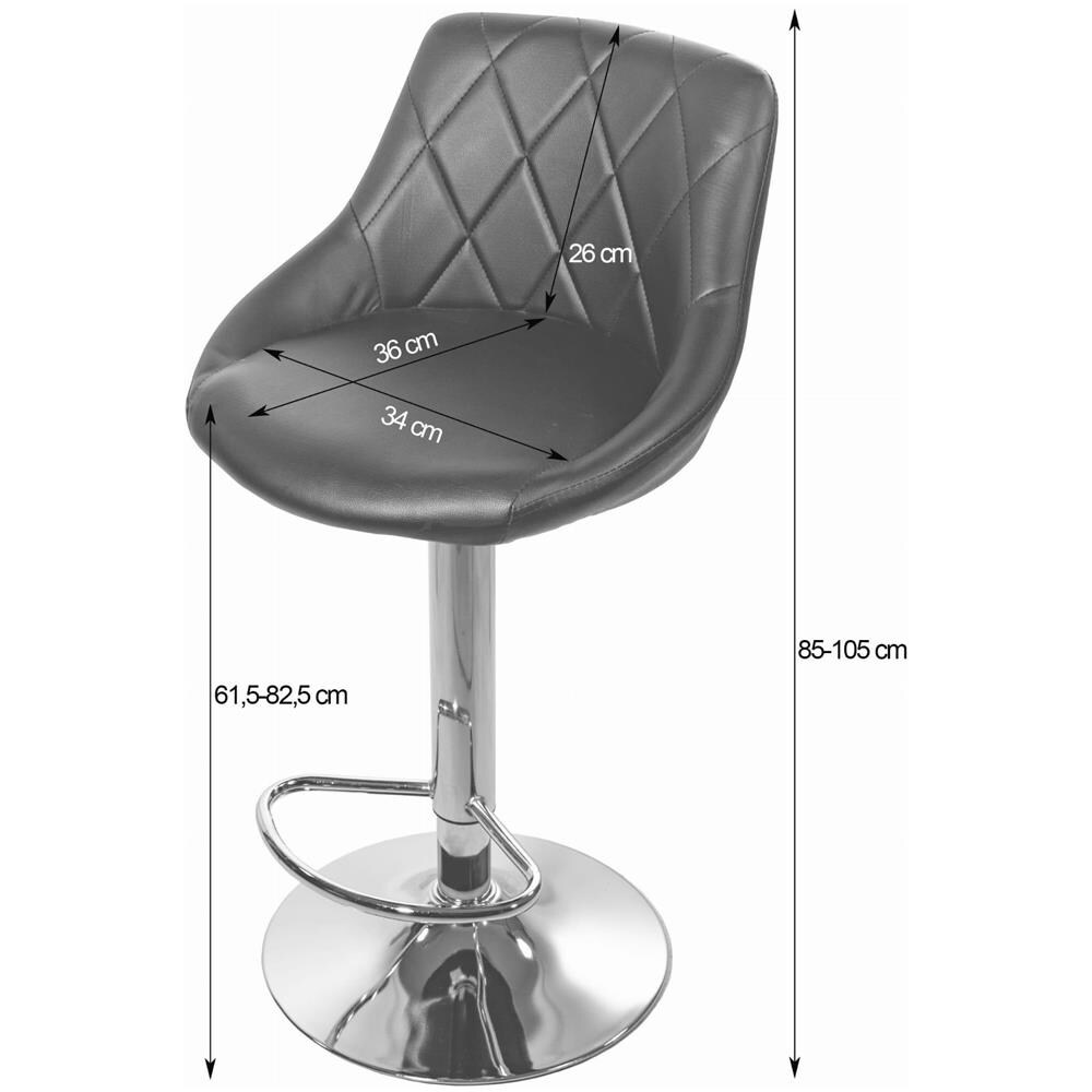 Sgabello girevole DAKA - Ecopelle nera con base cromata - Foto 2