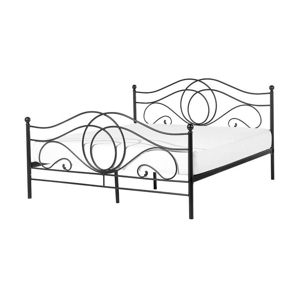 Letto Matrimoniale Design Moderno In Metallo Nero 180x200cm Lyra - Foto 1