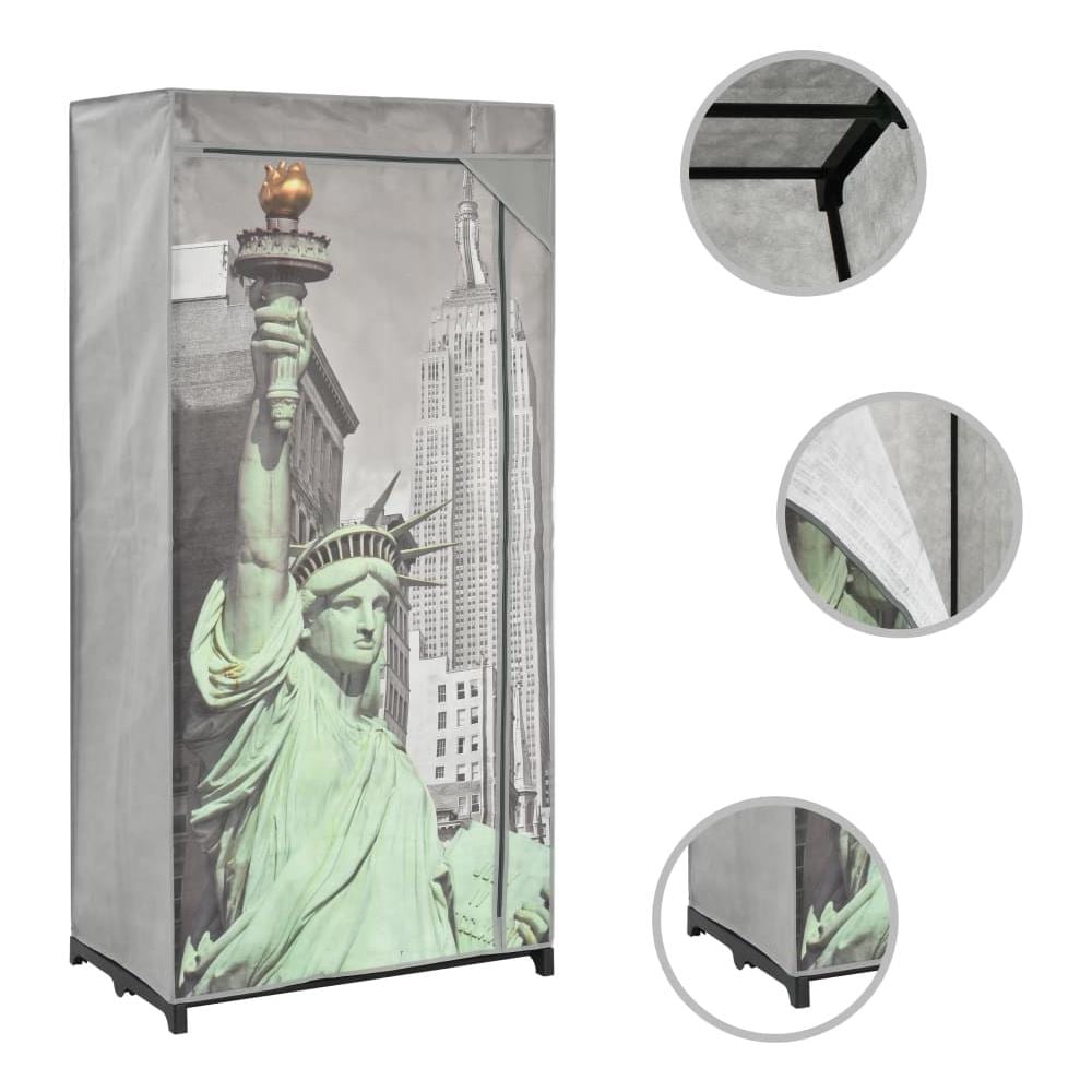 Armadio New York 75x45x160 Cm In Tessuto - Foto 2