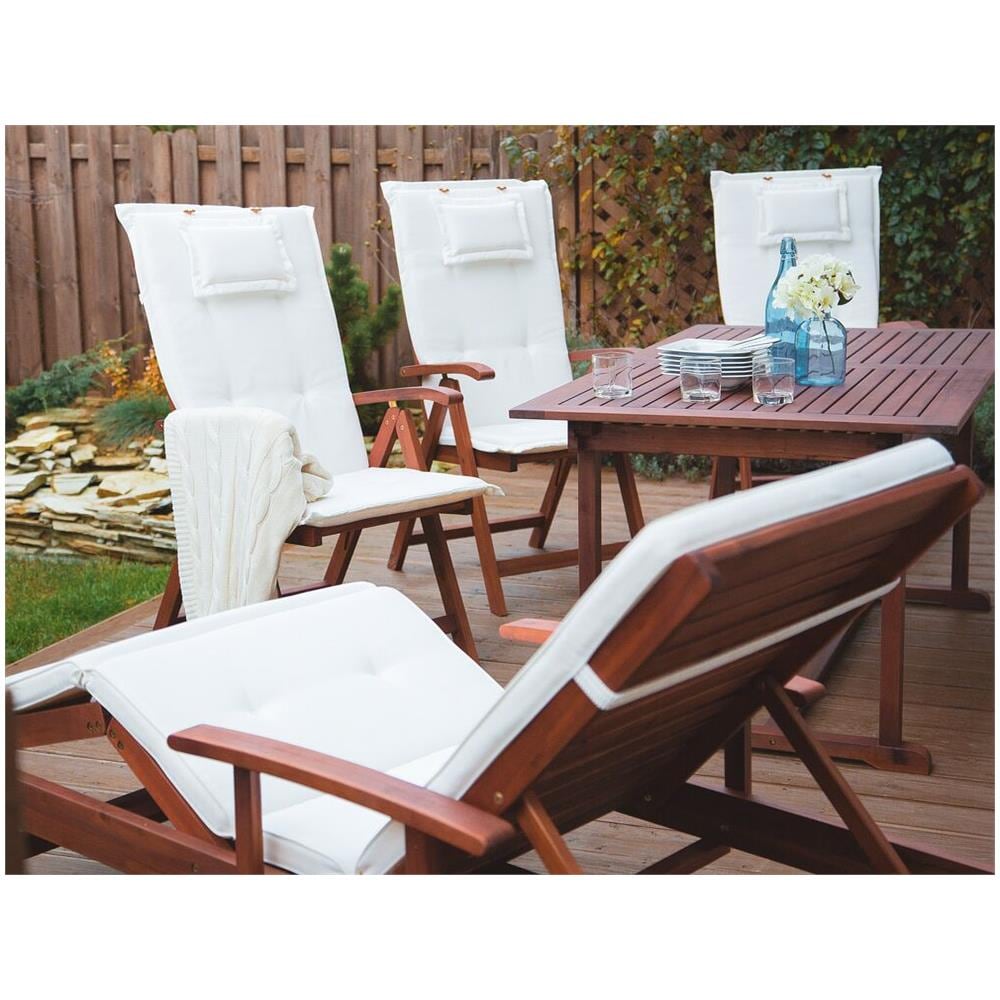 Cuscino Per Lettino Da Giardino Toscana / Java Bianco Crema 188 X 59 X 5 Cm - Foto 2