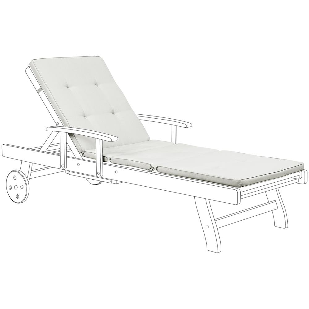 Cuscino Per Lettino Da Giardino Toscana / Java Bianco Crema 188 X 59 X 5 Cm - Foto 1