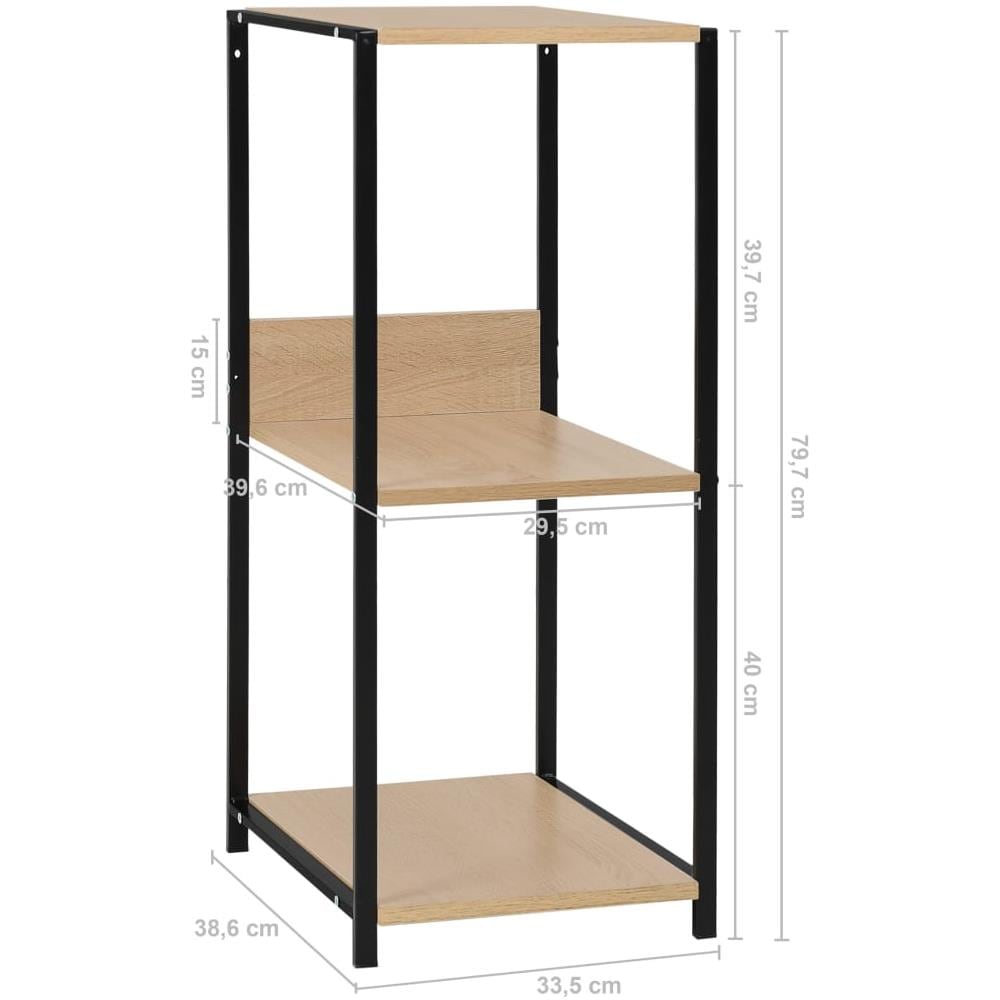 Libreria Piccola Dritta Nera Rovere 33,5x39,6x79,7 Multistrato - Foto 6